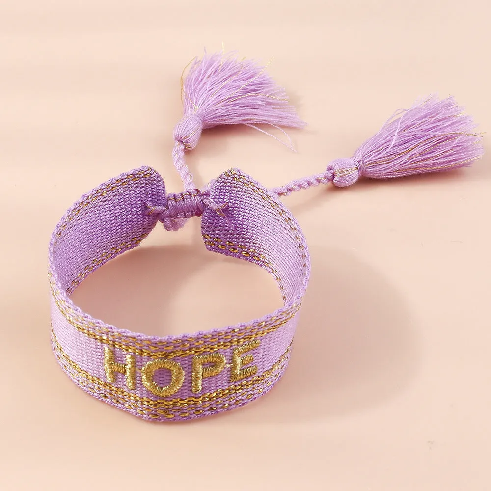 Wholesale Double-sided Braided Five Pointed Star Tassel Multicolored Rope Bracelet