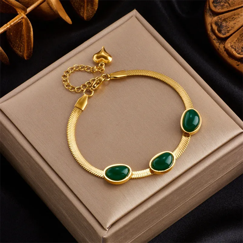 Wholesale Double Thick Chain Color Retaining Titanium Steel Bracelet
