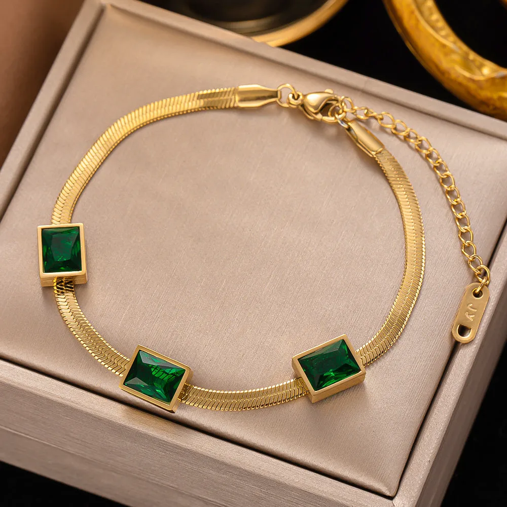Wholesale Double Thick Chain Color Retaining Titanium Steel Bracelet
