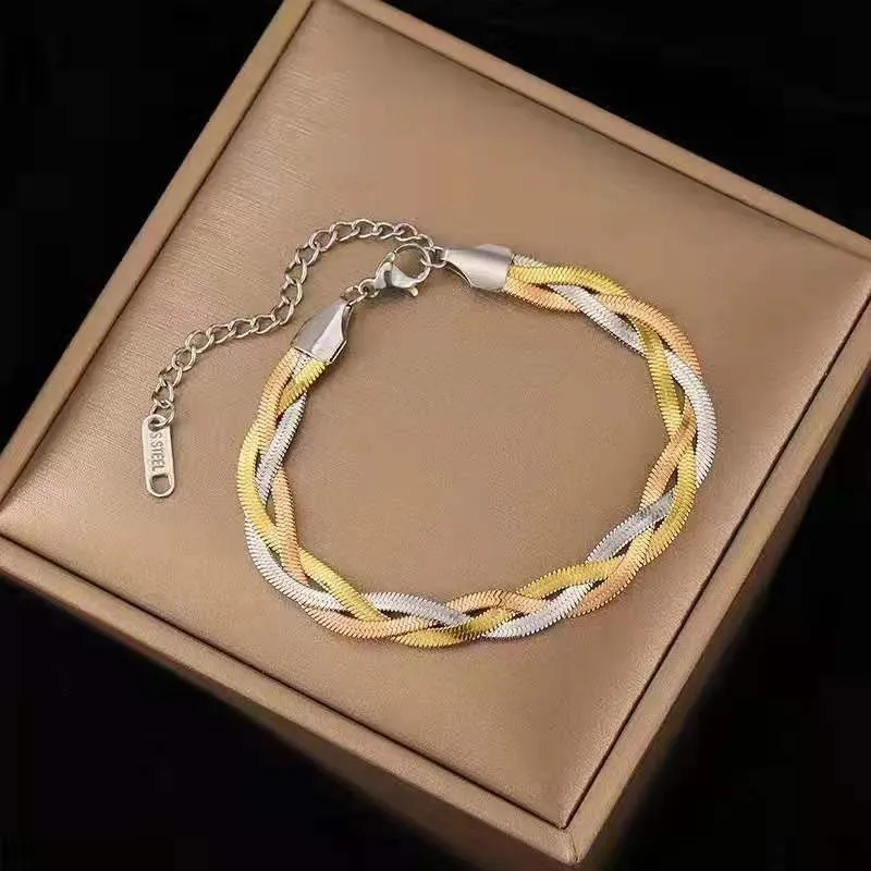 Wholesale Double Thick Chain Color Retaining Titanium Steel Bracelet