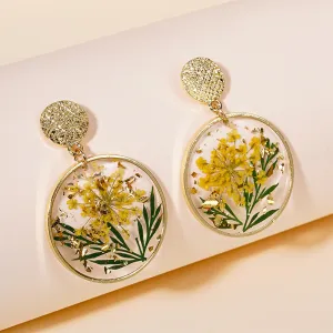 Wholesale Dried Plant Preserved Flower Glue Earrings