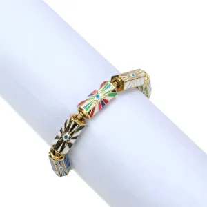 Wholesale Drip Oil Devil Eye Hex Bead DIY Accessory Open Snake Tail Chain Accessory Bracelet