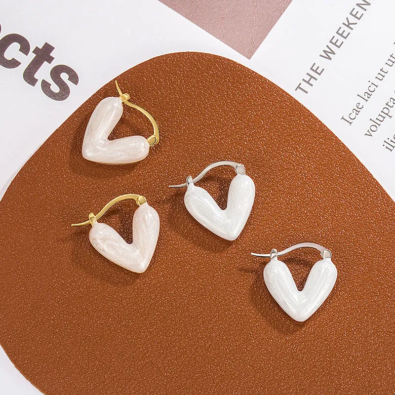 Wholesale Drip Oil Peach Heart Copper Earrings
