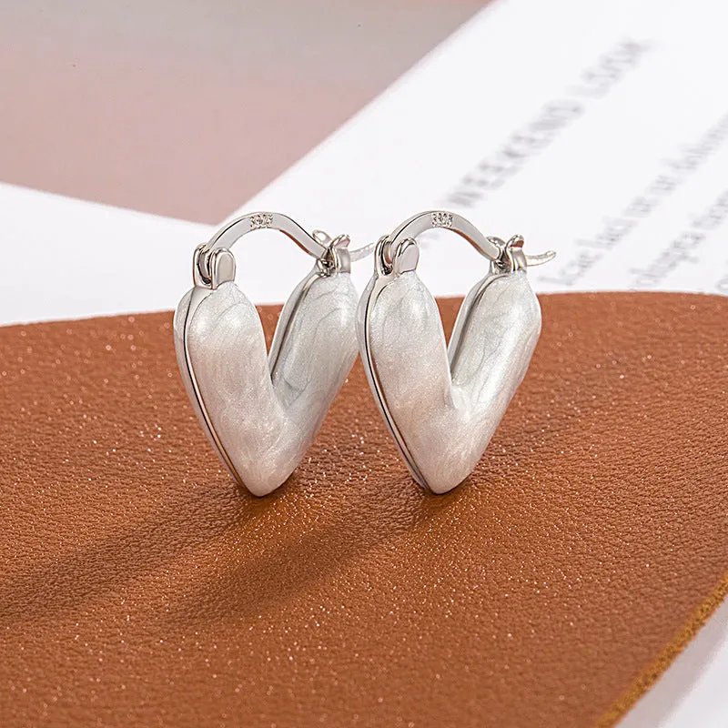 Wholesale Drip Oil Peach Heart Copper Earrings