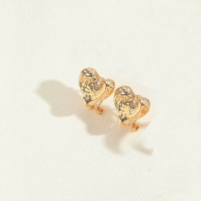 Wholesale Dripping Love Vintage Copper Plated 14K Real Gold Earrings