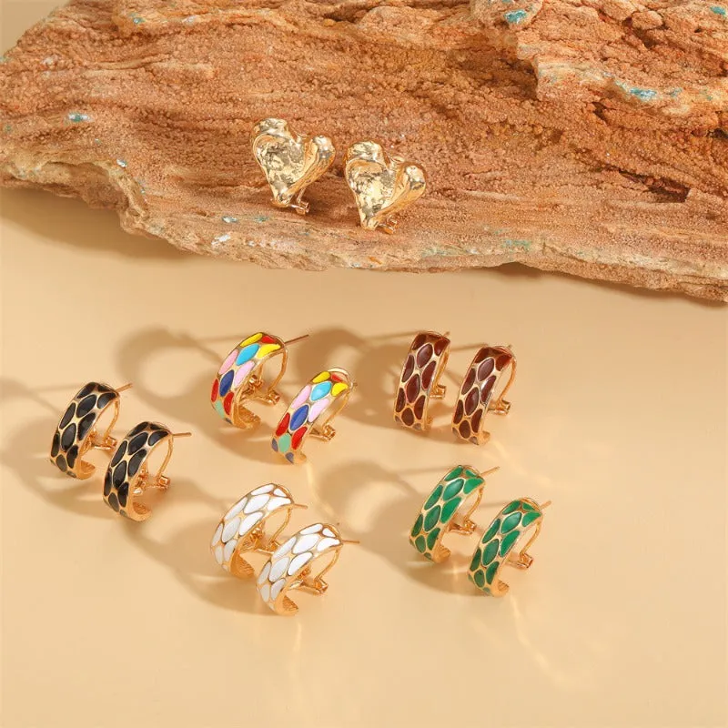 Wholesale Dripping Love Vintage Copper Plated 14K Real Gold Earrings