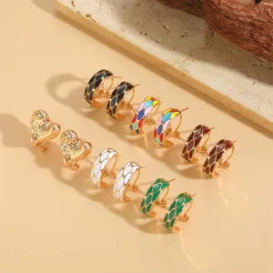 Wholesale Dripping Love Vintage Copper Plated 14K Real Gold Earrings