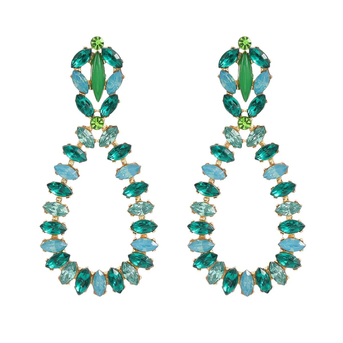 Wholesale Drop Shaped Earrings Exaggerated Rhinestone Jewelry Earrings