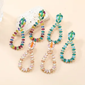 Wholesale Drop Shaped Earrings Exaggerated Rhinestone Jewelry Earrings