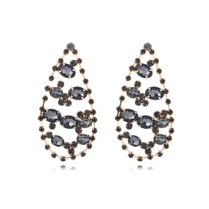 Wholesale Drop-shaped Tassel Retro Super Shiny Full Diamond Earrings
