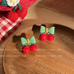 Wholesale Early Summer Cherry Alloy/Silver Plated/Gold Plated Earrings