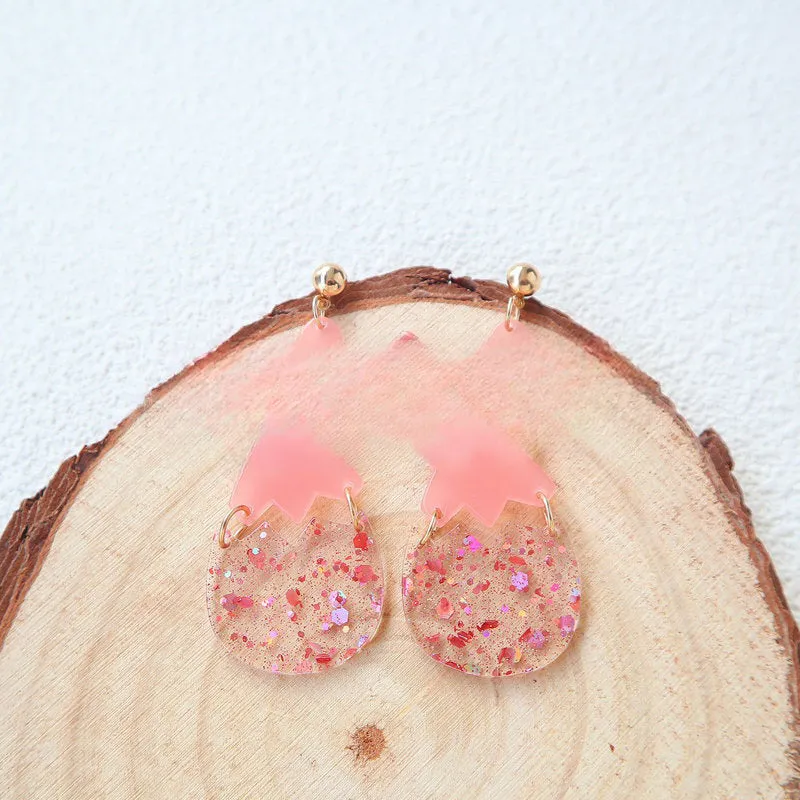 Wholesale Easter Acrylic Egg Rabbit Earrings
