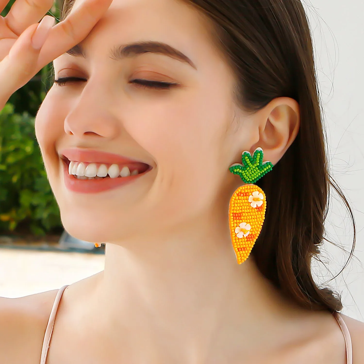 Wholesale Easter Beads Carrot Earrings