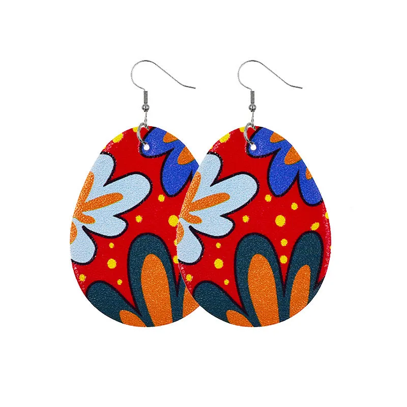 Wholesale Easter Bunny Egg Leather Earrings