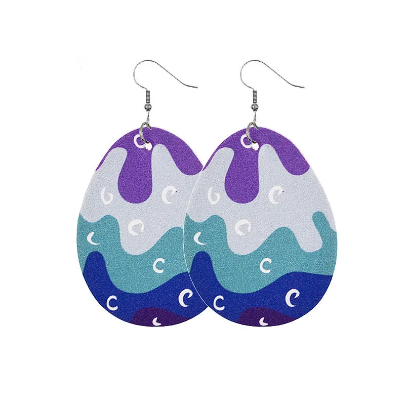 Wholesale Easter Bunny Egg Leather Earrings