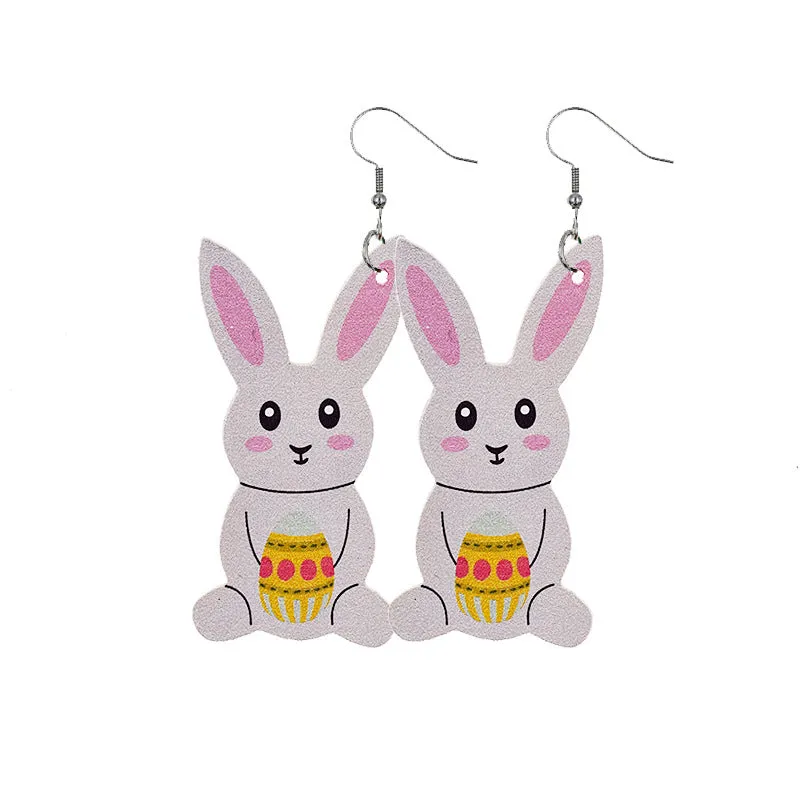 Wholesale Easter Bunny Egg Leather Earrings