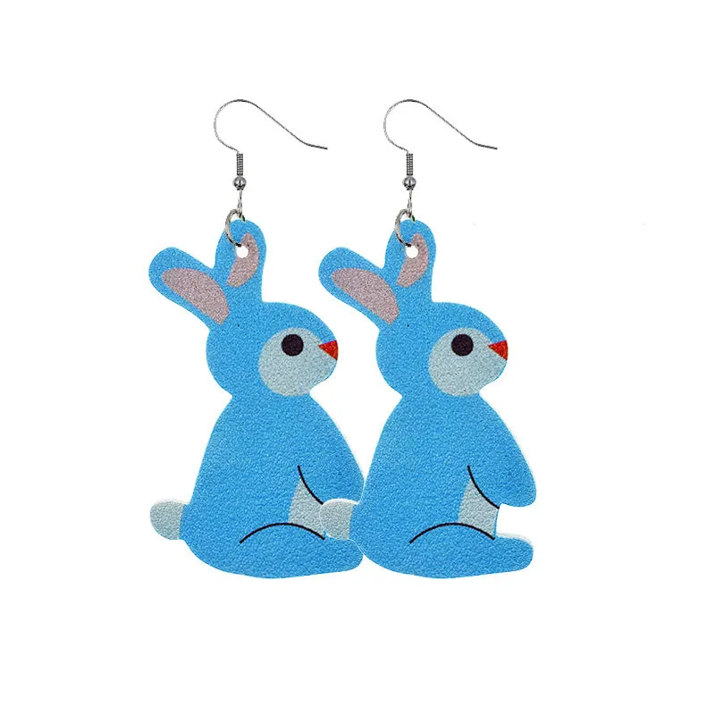 Wholesale Easter Bunny Egg Leather Earrings