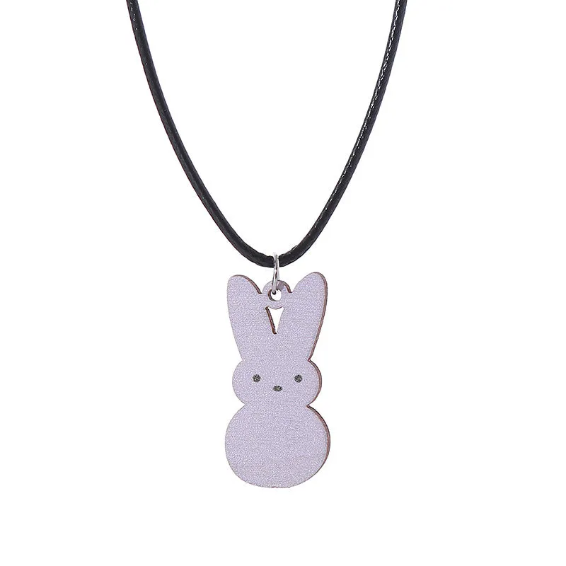 Wholesale Easter Candy Color Bunny Wooden Earrings