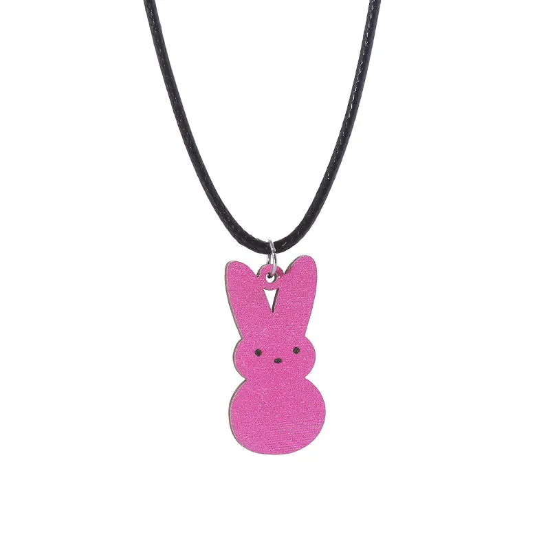 Wholesale Easter Candy Color Bunny Wooden Earrings