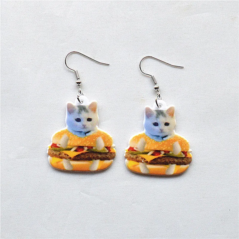 Wholesale Easter Cartoon Cow Kitten Puppy Acrylic Double Sided Earrings