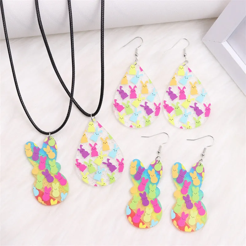 Wholesale Easter Colored Rabbit Acrylic Earrings