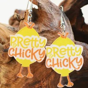 Wholesale Easter Cute Chick Leather Earrings