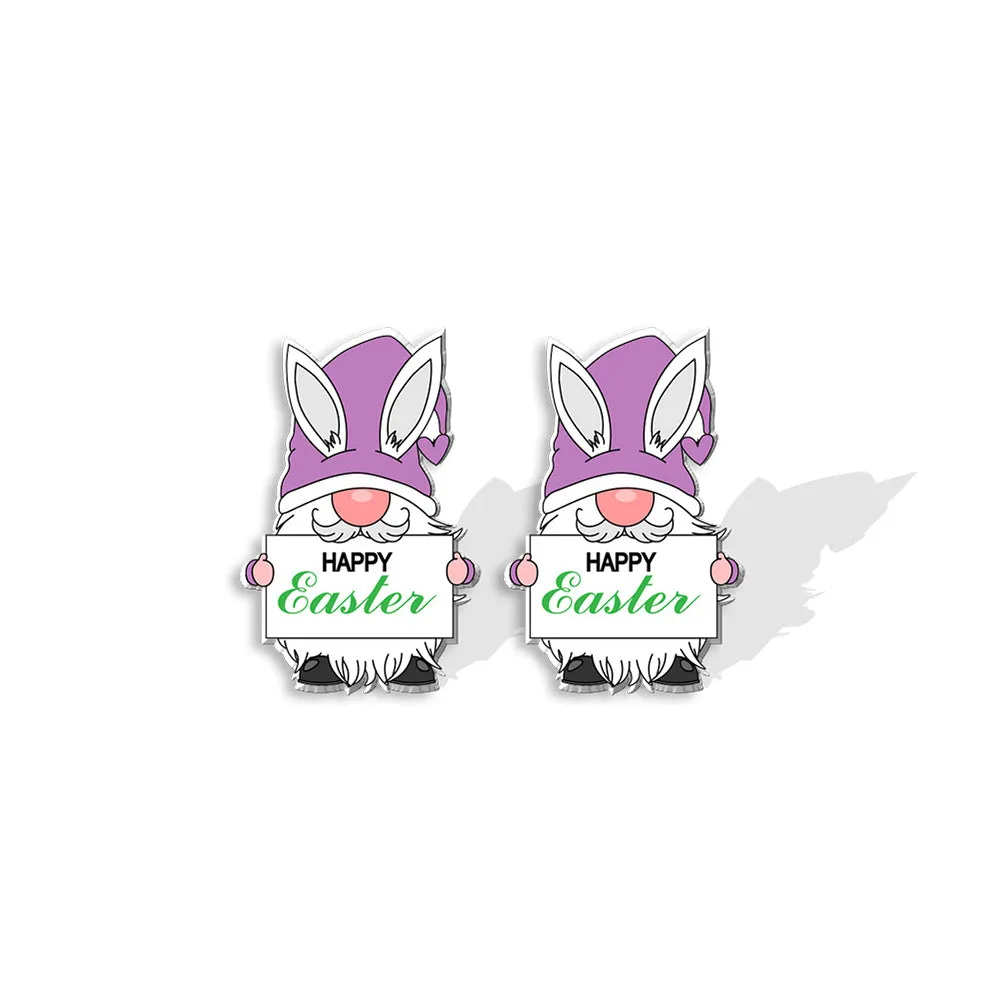 Wholesale Easter Dwarf Rabbit Carrots Plastic Earrings