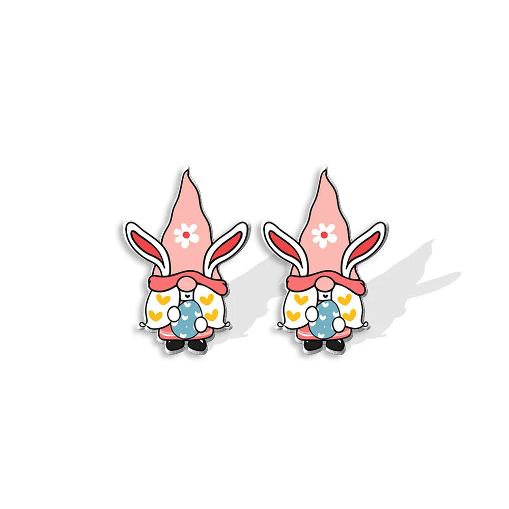 Wholesale Easter Dwarf Rabbit Carrots Plastic Earrings