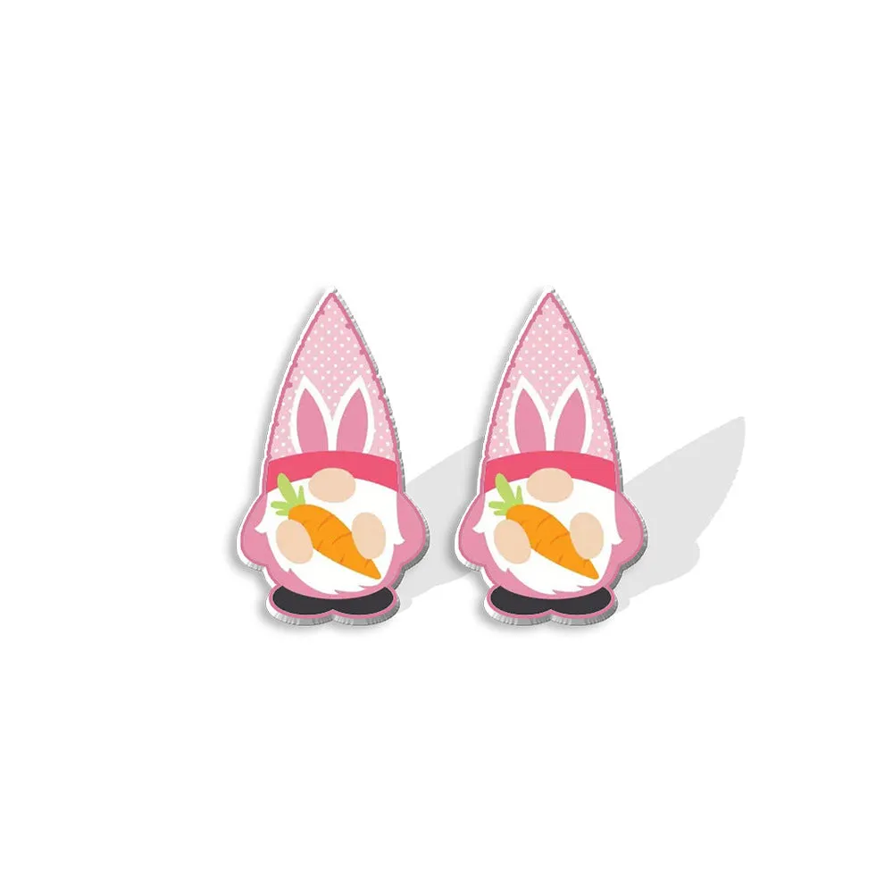 Wholesale Easter Dwarf Rabbit Carrots Plastic Earrings
