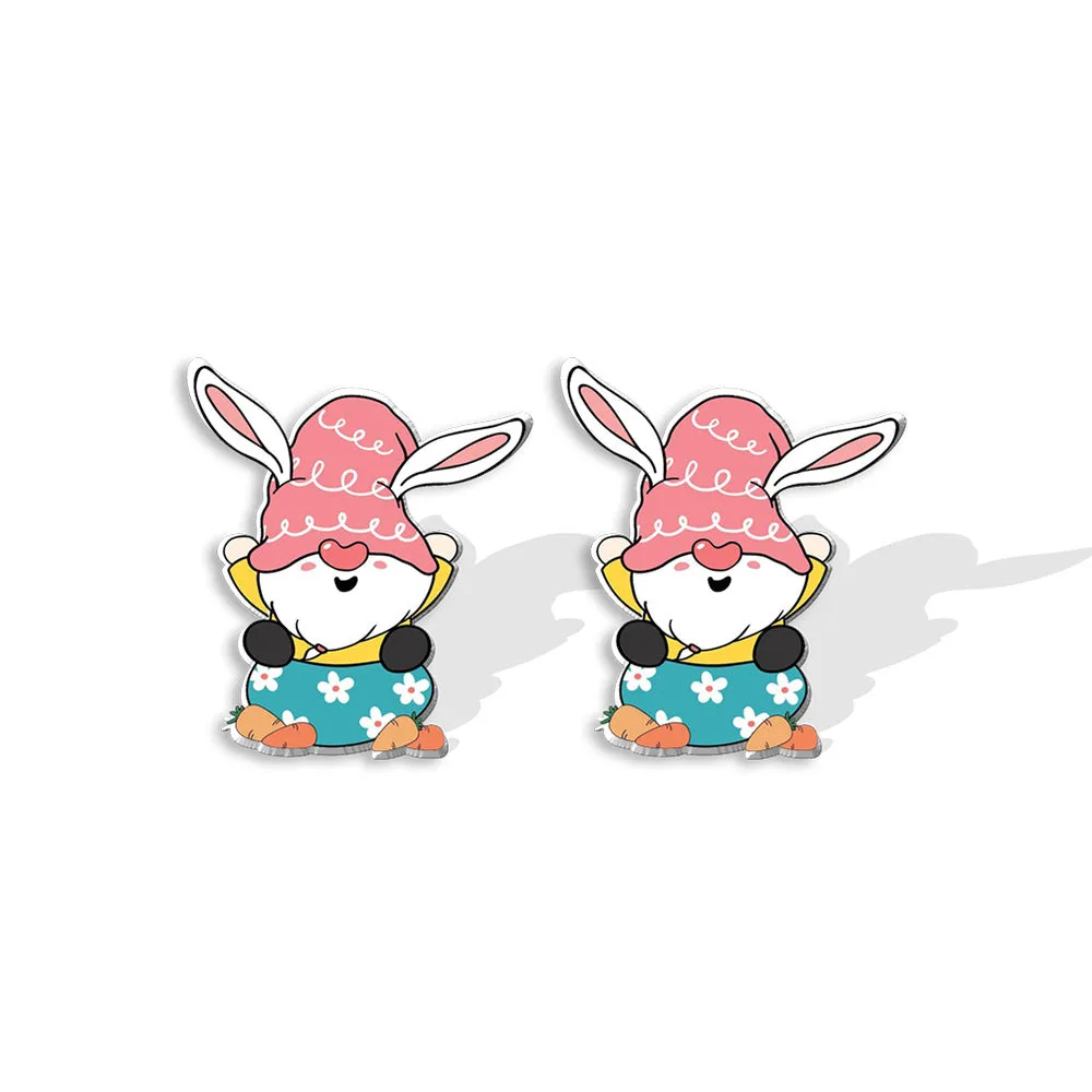 Wholesale Easter Dwarf Rabbit Carrots Plastic Earrings