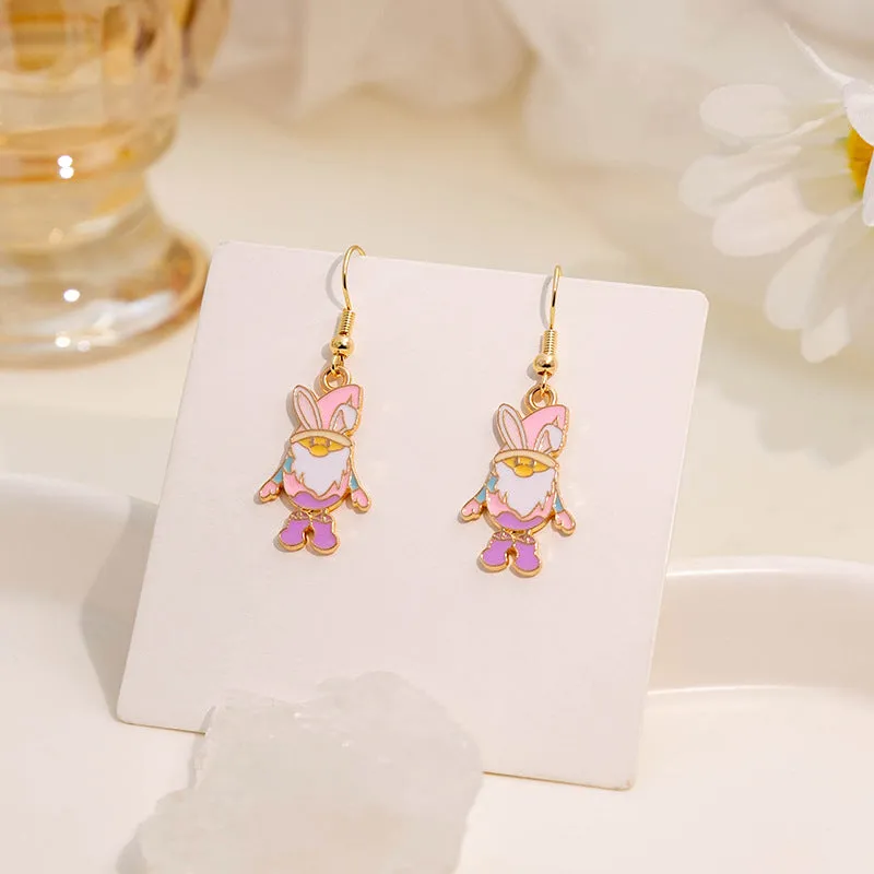 Wholesale Easter Egg Cartoon Titanium Steel Earrings
