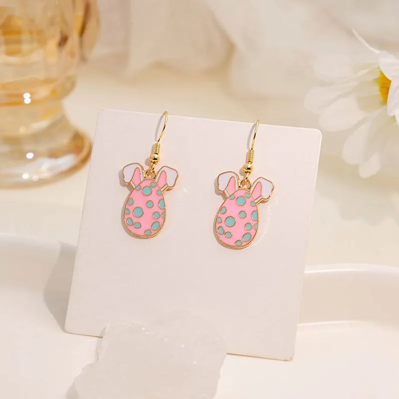 Wholesale Easter Egg Cartoon Titanium Steel Earrings