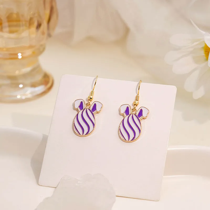 Wholesale Easter Egg Cartoon Titanium Steel Earrings