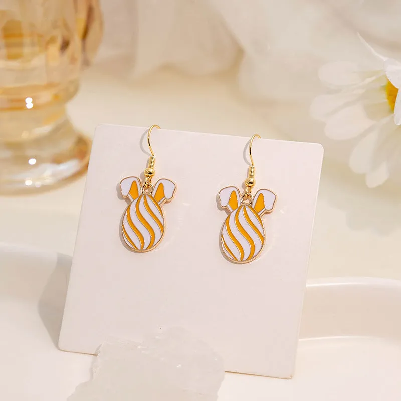 Wholesale Easter Egg Cartoon Titanium Steel Earrings