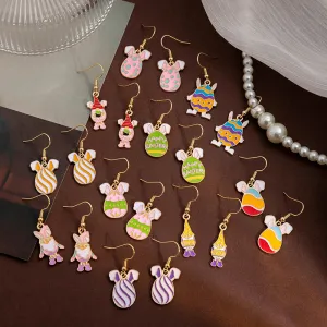 Wholesale Easter Egg Cartoon Titanium Steel Earrings