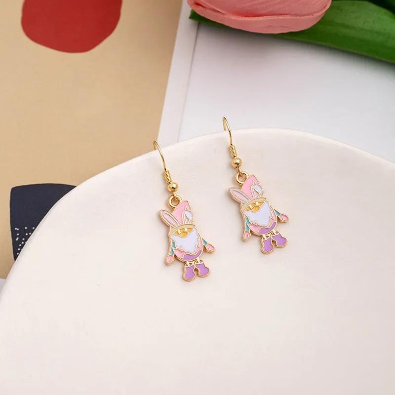 Wholesale Easter Egg Cartoon Titanium Steel Earrings