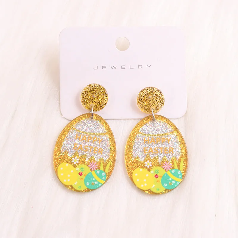 Wholesale Easter Egg Rabbit Acrylic Earrings