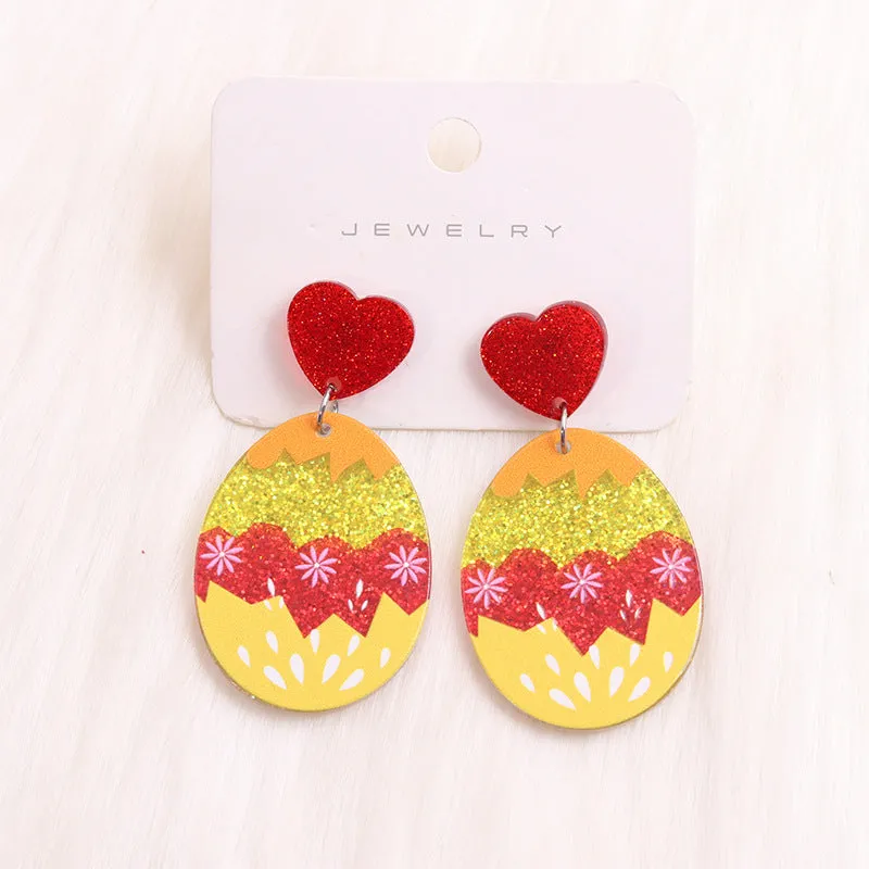 Wholesale Easter Egg Rabbit Acrylic Earrings