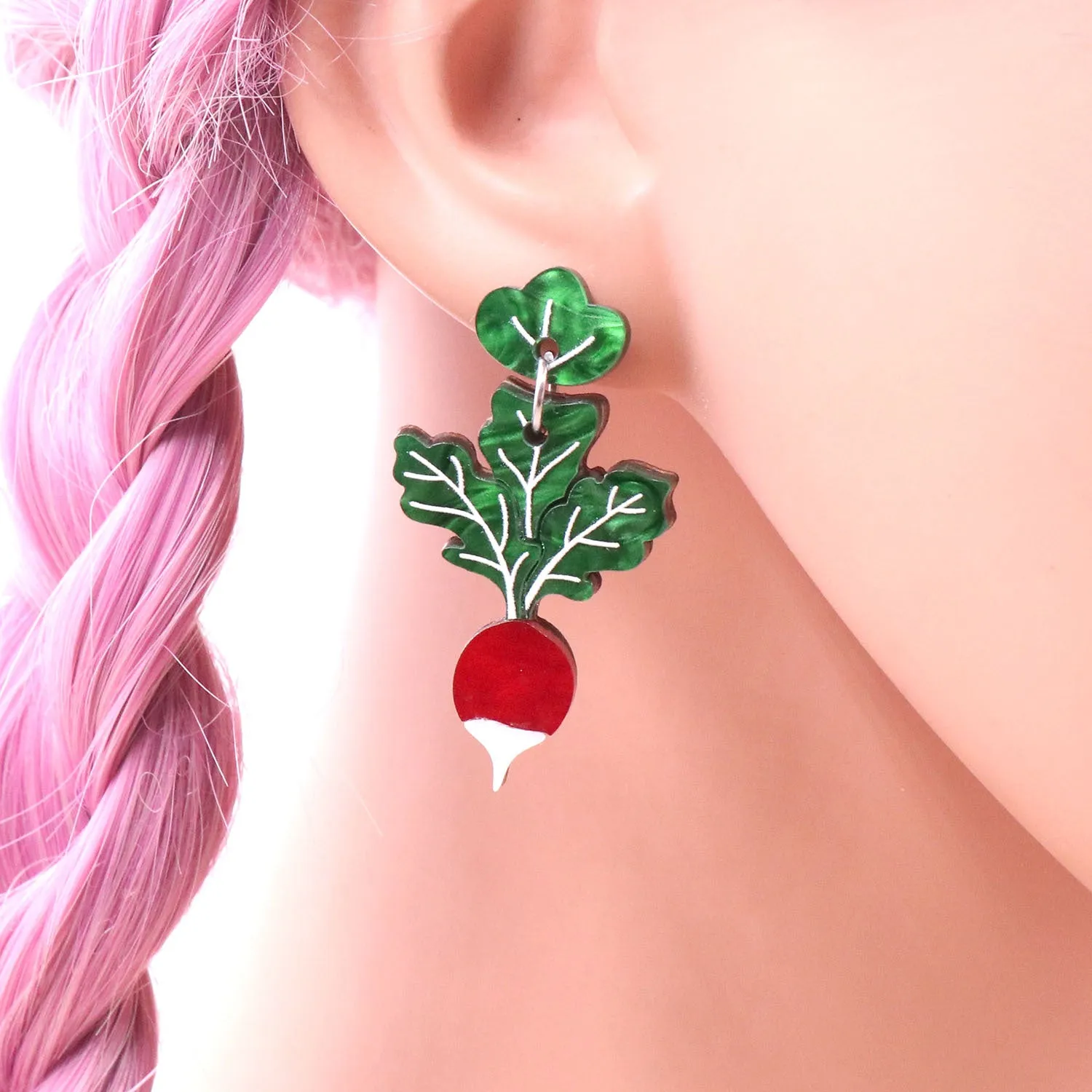 Wholesale Easter Fruit Radish Acrylic Earrings