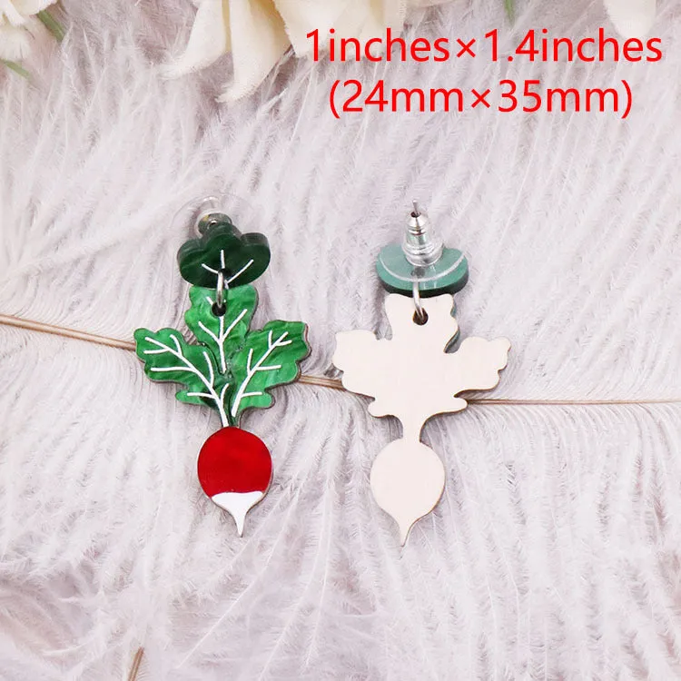 Wholesale Easter Fruit Radish Acrylic Earrings
