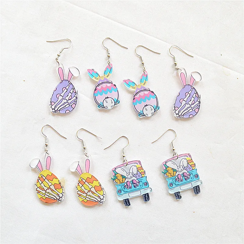Wholesale Easter Gnome Egg Bunny Acrylic Printed Earrings