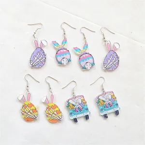 Wholesale Easter Gnome Egg Bunny Acrylic Printed Earrings
