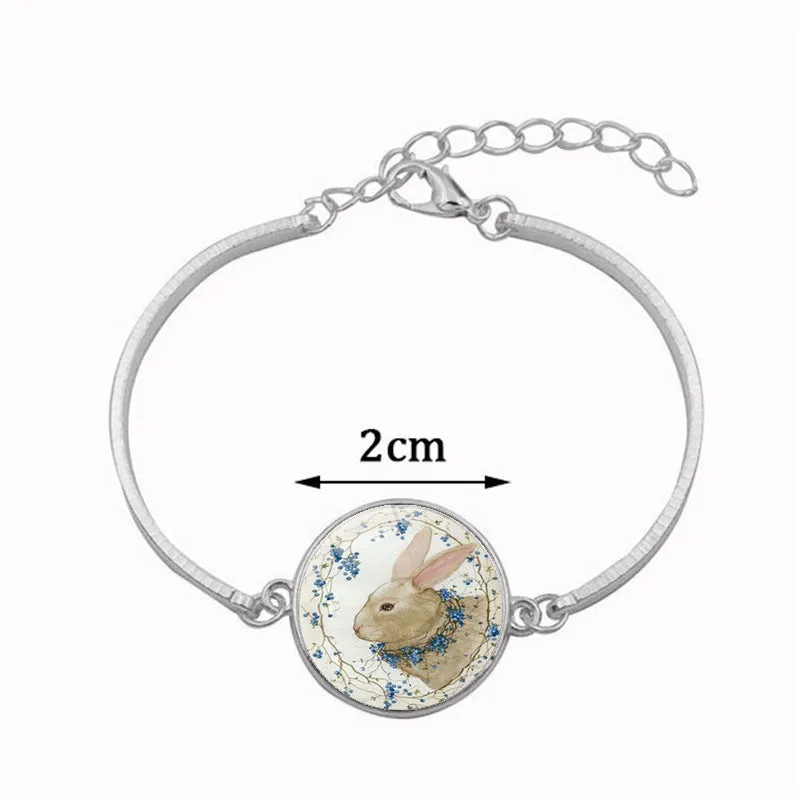 Wholesale Easter Rabbit Time Gem Alloy Bracelet