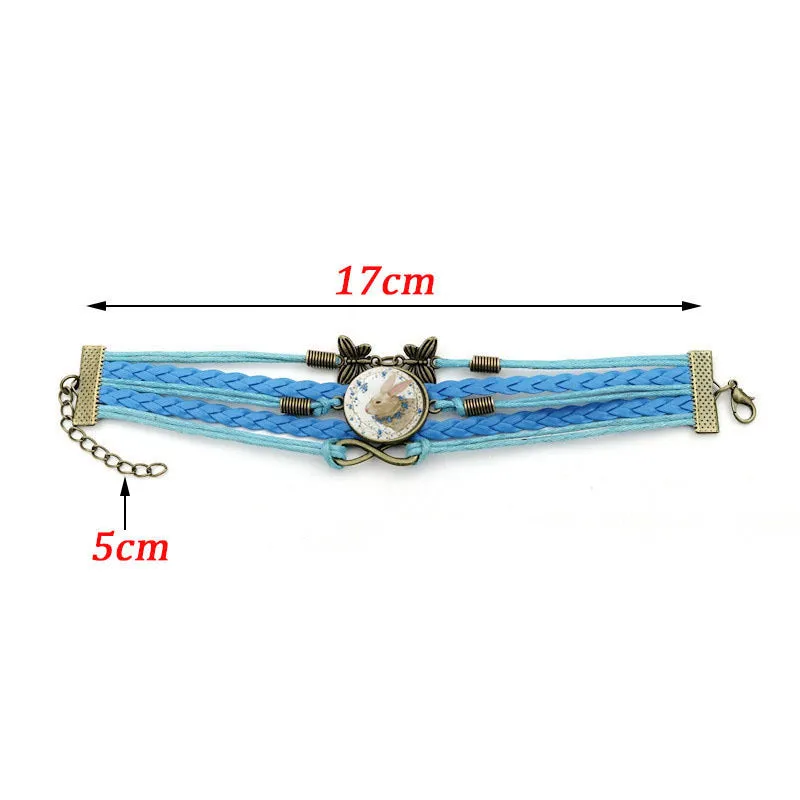 Wholesale Easter Rabbit Time Gemstone Butterfly 8-character Combination Alloy Bracelet