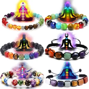Wholesale Eight Planets Volcanic Stone Natural Agate Bracelet
