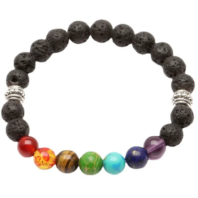 Wholesale Eight Planets Volcanic Stone Natural Agate Bracelet