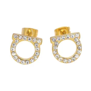 Wholesale English Letter D Stainless Steel Earrings