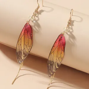 Wholesale Epoxy Butterfly Wings Gradient Color Earrings