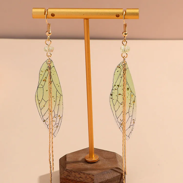 Wholesale Epoxy Butterfly Wings Gradient Color Earrings