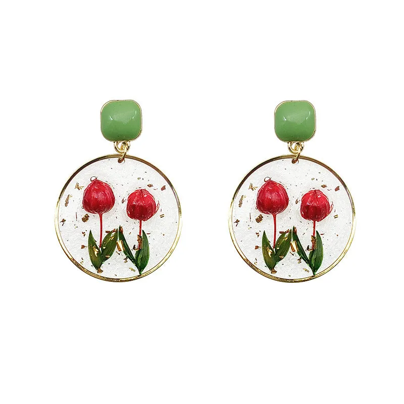 Wholesale Epoxy Eternal Pollen Bud Earrings